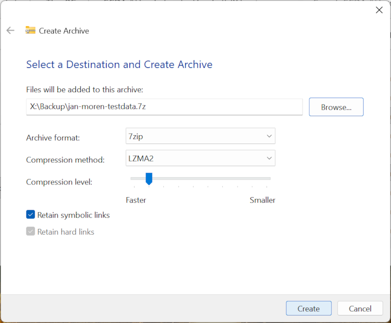 A dialog that lets you select the format and compression. There is a
Save button in the lower right.