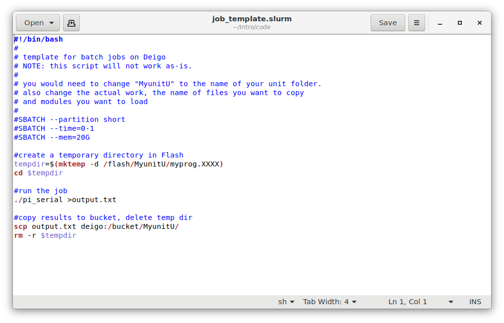 A screenshot of the gedit editor
