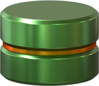 A small, squat green pillar.